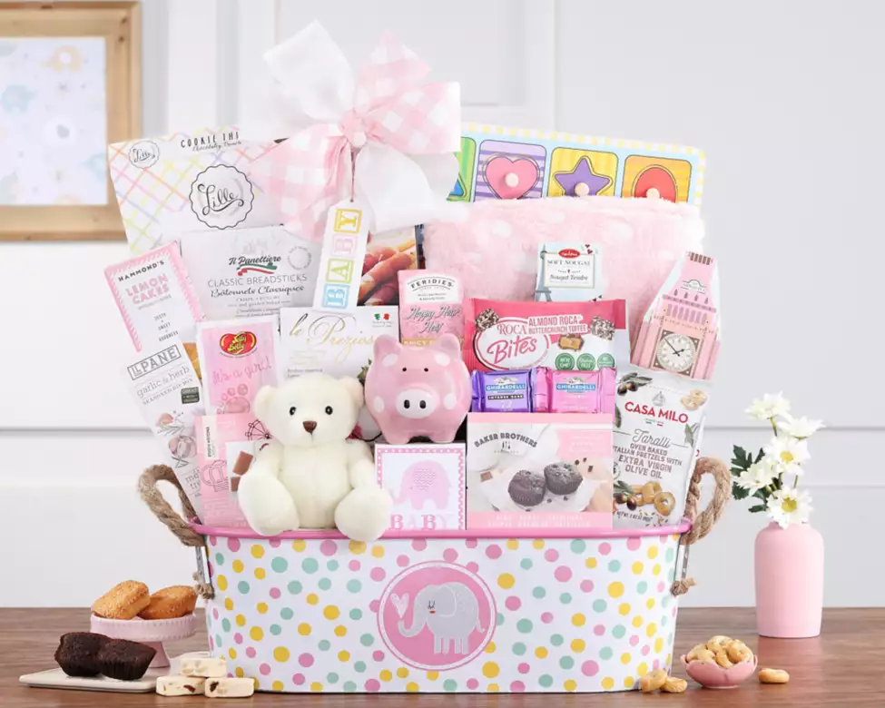 BabCozy Moments Gift Basket | Baby Girl Gift Basket