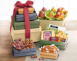 Gourmet Fruit & Treats Tower | Fresh Fruits, Cheeses, and Sweets Gift Basket